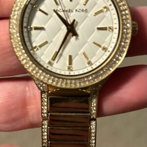 Michael Kors Gold and White Women's Watch